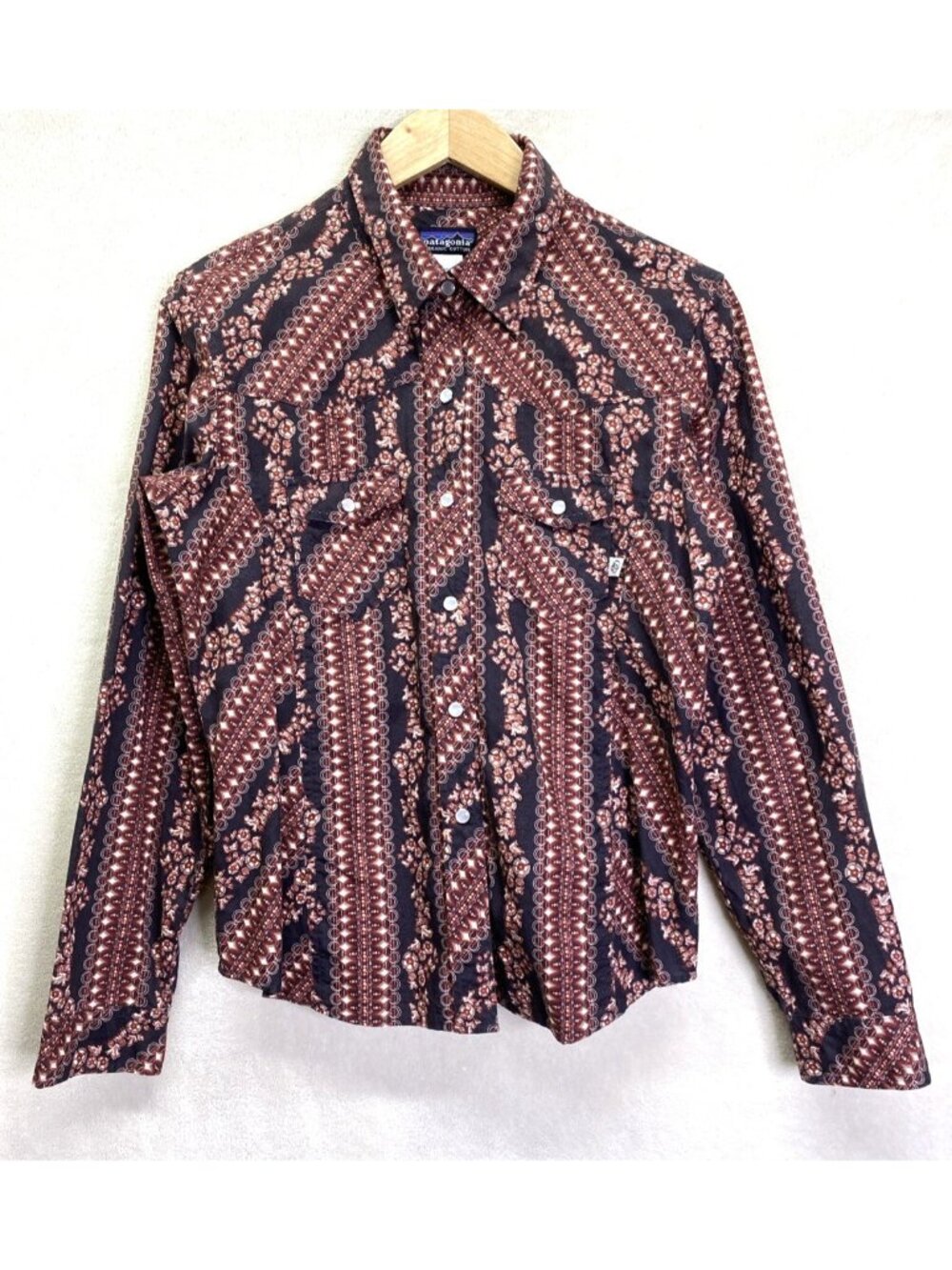 VTG 90s Patagonia Ws Drifter Western Shirt Snap Pockets Long Sleeve L fits M #e